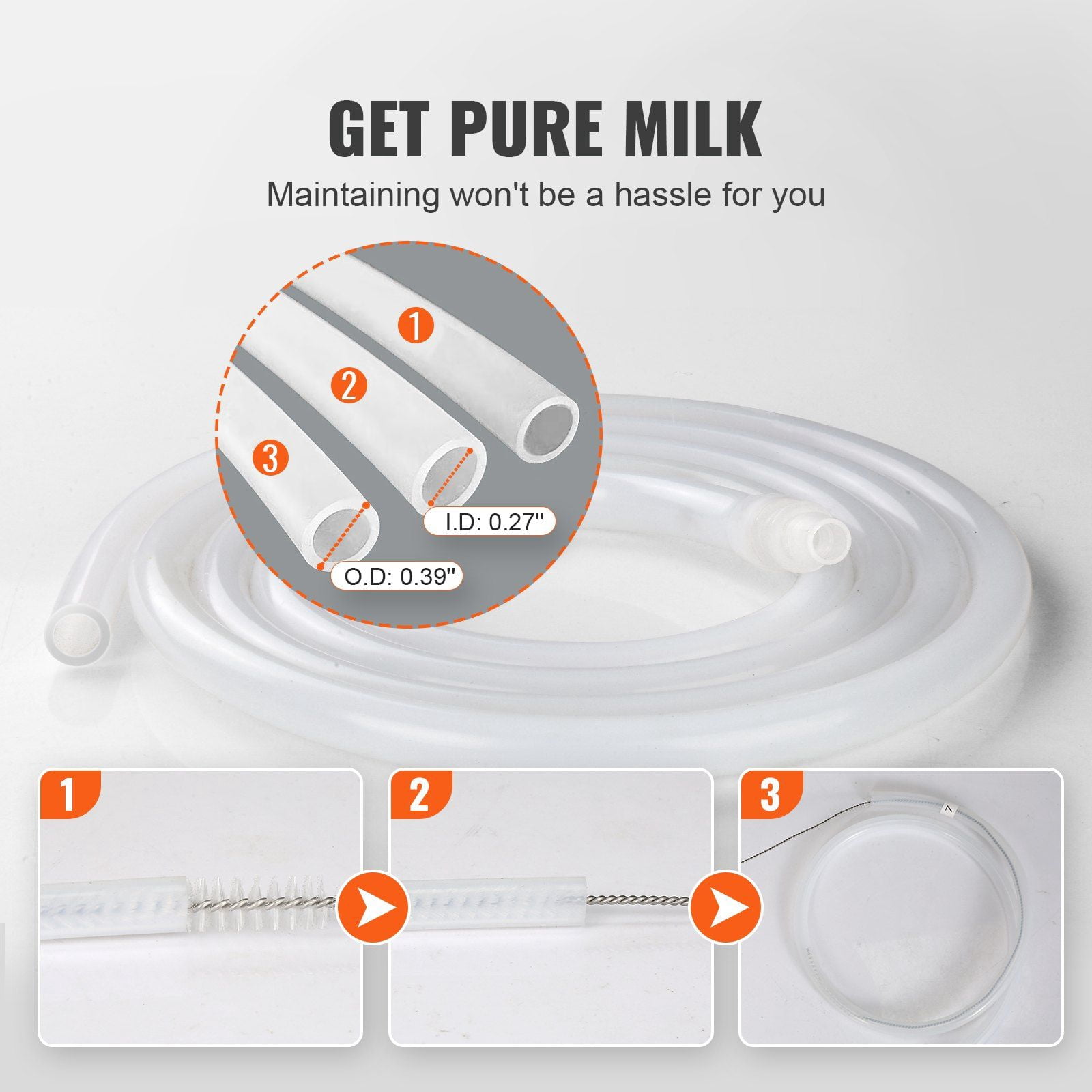 Automatic Adjustable Vacuum Milker Portable for Goats, Cows, Sheep, 304 Stainless Steel, Pulsation System, Food-Grade Silicone Accessories, 6L