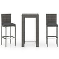 thumbnail image 4 of vidaXL Patio Bar Set Outdoor Bistro Set Bar Stool Bistro Table Poly Rattan, 4 of 63