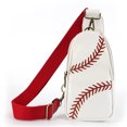 thumbnail image 3 of Bolso De Pecho Bolso retro en el pecho con estampado informal PU Crossbody Sling Bags para hombres y mujeres (béisbol), 3 of 9