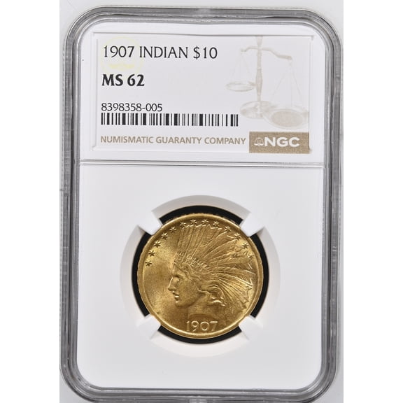 1907 Gold Eagles $10 Indian Head NGC MS-62