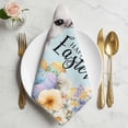 thumbnail image 2 of Happy Easter Cloth Napkins, Spring Grey Bunny Colorful Eggs Flower Blue Washable and Reusable Dinner Napkins Set of 6, Table Napkin for Kitchen Party Birthday Wedding Hotel Housewarming 20"x20", 2 of 9