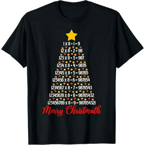 Merry Christmas Tree Math Teacher Xmas Tee Merry Christmath T-Shirt