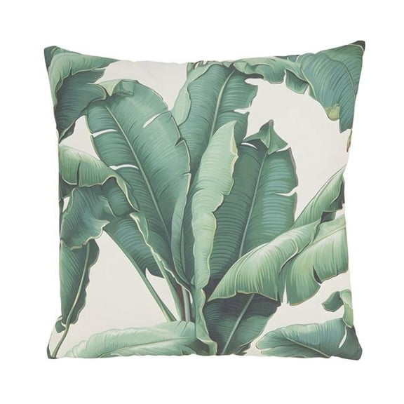 Tropicana Banana Leaves Outdoor Poly Filled Throw Pillow