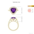 thumbnail image 4 of ANGARA Natural Trillion Checker-Cut 2.5 ct Amethyst Overlapping Halo Ring in 14K Yellow Gold for Women (Size-10mm) | February Birthstone, Anniversary, Jewelry Gift for Women | Natural Amethyst Ring, 4 of 8