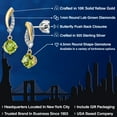 thumbnail image 2 of Gem Stone King 925 Silver and 10K Yellow Gold Green Peridot and White Lab Grown Diamond Dangle Earrings for Women | 0.95 Cttw | Gemstone August Birthstone | Round 4.5MM, 2 of 6