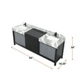 thumbnail image 3 of 84" W X 22" D Black And Grey Bathroom Vanity - Marble Top & Matte Faucet Adds A Contemporary Flair To Your 84 In. 22 Bath In Offers Practical Storage Option With Two Cabinets Three Drawers, 3 of 5
