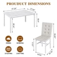thumbnail image 6 of Baxluxe Marble Dining Table Set for 4, Faux Marble Kitchen Table and Chairs Set, Rectangle Dining Table with 4 Leather Dining Chairs, 5 Pieces Dinette Sets for Breakfast Nook, Apartment, White, 6 of 7
