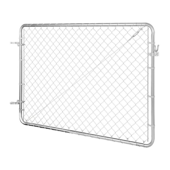 Chain Link Fence Gate 2.2-6ft x 6ft - Yard Garden Gate Kit - Galvanized Steel - Adjustable Width - Posts Not Included