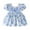 Blue2, variant on Hihipz Toddler Baby Girls Dresses Flower Print Puff Sleeve Bow Dress With Ruffled Hem Kids Girls Summer Casual Party Cute Dresses,6 -12 Months