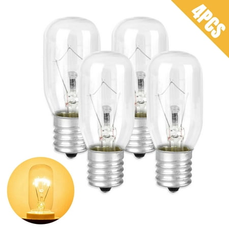 

EEEkit 4Pcs T25 Appliance Incandescent Light Bulb E17 Base 40W 110-125V 2700K 360LM Dimmable Microwave Oven Replacement Parts