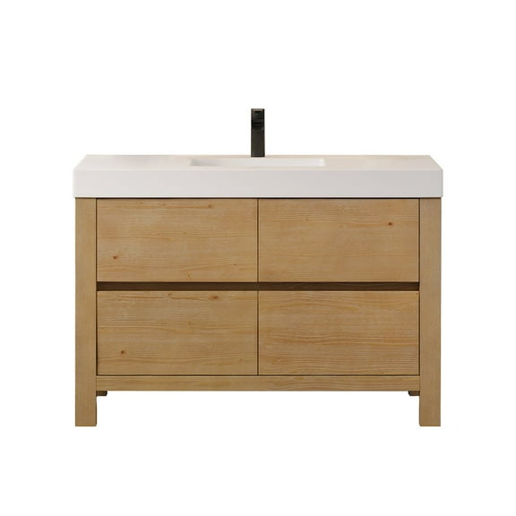 Altair-15 48" Single Bathroom Vanity in with White Artificial Stone Integrated Sink