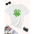 thumbnail image 2 of St. Patrick'S Day, Four-Leaf Clover, Luck, Holiday Gifts, St. Patrick'S Themed Donations, Unique Patterns, New Women'S Round-Neck Casual Sports Comfortable T-Shirt., 2 of 8