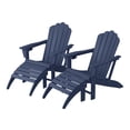 thumbnail image 2 of WestinTrends Highland 4-Piece Outdoor Patio HDPE Adirondack Chairs With Ottomans and Cup Holder Set, Navy Blue, 2 of 14