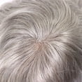thumbnail image 4 of Men's Toupee Straight Human Hair System #580 Gray Breathable Mono and PU Skin Male Hair Prosthesis, 4 of 7