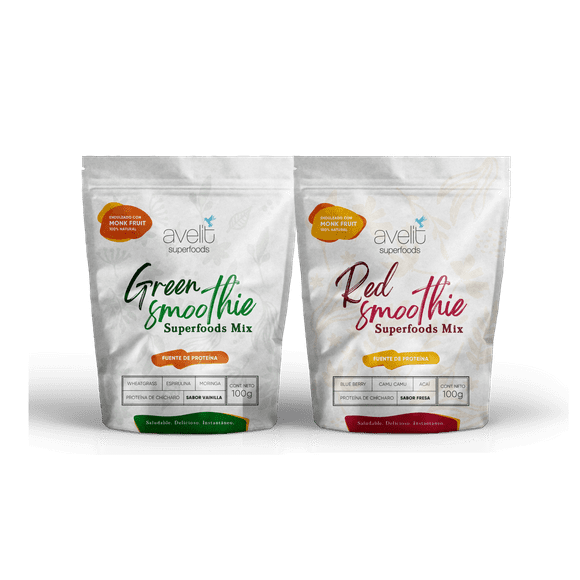 KIT SUPERFOODS SMOOTHIE MIX CON PROTEÍNA Avelit Superfoods Stand up pouches