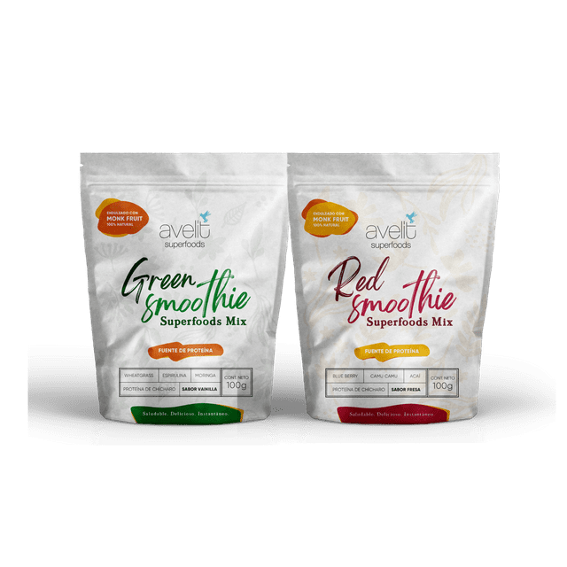 KIT SUPERFOODS SMOOTHIE MIX CON PROTEÍNA Avelit Superfoods Stand up pouches
