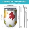 thumbnail image 5 of 12oz Stemless Wine Tumblers Fall Leaves Vacuum Insulated Stainless Steel Travel Tumbler Cups Mug with Lid and Straw for Champaign,Cocktail,Beer with Cleaning Brush, 5 of 5