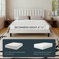 thumbnail image 4 of Einfach King Size Platform Bed Frame with Upholstered Velvet Vertical Headboard, White, 4 of 5