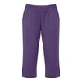thumbnail image 4 of Capris for Women Solid Color Side Split Pocket Stretch Knit Cropped Pants with A Body Friendly Fit for Active and Casual Wear Pants for Women, 4 of 7