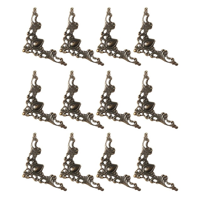 Luxshiny 20Pcs Frame Corner Protectors Iron for Books and Gift Boxes in Antique Style Bronze