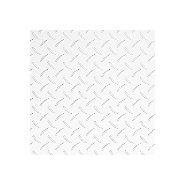 FASÄDE Easy Installation Diamond Plate Gloss White Wall Panel Sample (12" X 12" Sample)