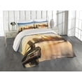 thumbnail image 2 of Ambesonne New York Quilted Coverlet 3 Pcs, Cityscape of Brooklyn, King Size, Multicolor, 2 of 4