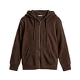 thumbnail image 5 of Mooqilaa Girls Zip up Hoodies, Long Sleeve Spring Fall Casual Knitted Lightweight Outerwear Brown Size 13-14 T, 5 of 5