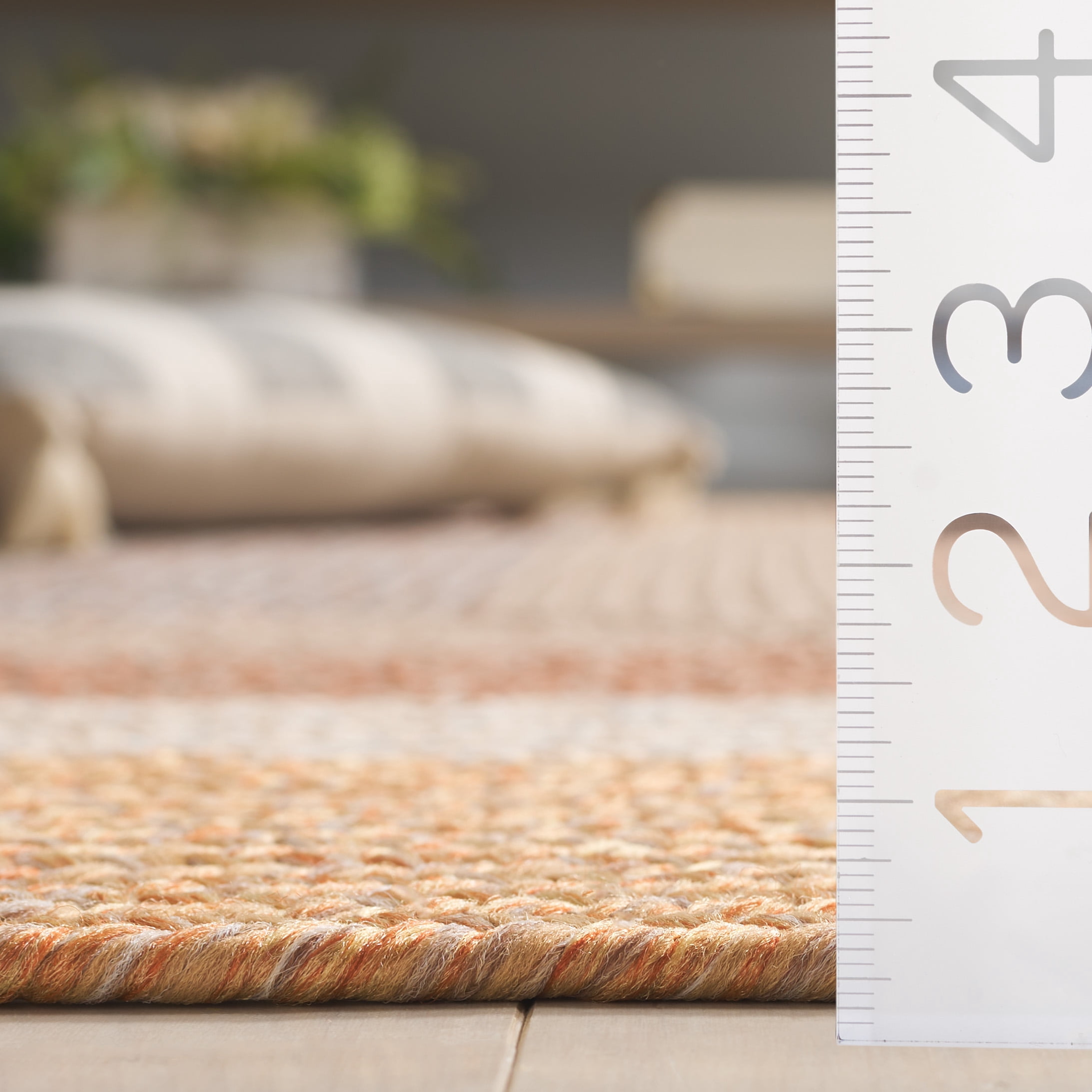 SAFAVIEH Braided Kent Geometric Machine Washable Reversible Area Rug, Brown/Light Brown, 3' x 3' Round