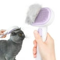 thumbnail image 1 of Cepillo de aseo para gatos y perros Aumuca, para perder pelo, color morado, 1 of 9