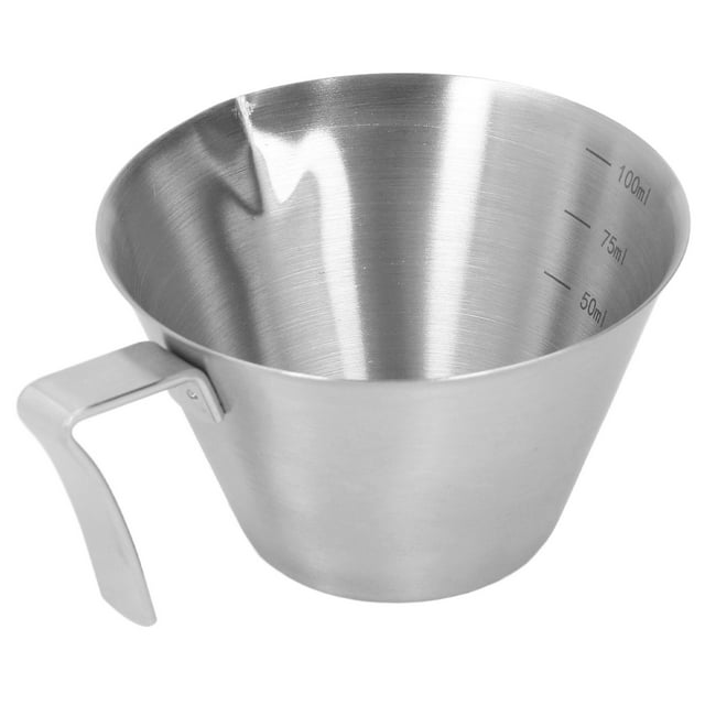 Taza medidora de café de acero inoxidable de 100 ml, herramienta medidora para bebidas de té con leche.