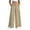 Khaki, variant on Wide Leg Pants for Women Drawstring Ruched Side Elastic Waist Trousers with Pockets Casual Loose Flowy Travel Pants[M,Yellow]