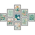 thumbnail image 3 of PixonSign Framed Canvas Print Wall Art Set - Market Abstract Floral Botanical Posters - Set of 9 Boho Pastel Nature Wildflowers Wall Décor for Living Room, Bedroom, Office - 8"x10" Black, 3 of 5
