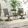 thumbnail image 4 of Gymax Patio Metal Swivel Chairs Set of 2 Fabric Bistro Rocker Chairs w/ Curved Armrests, 4 of 9