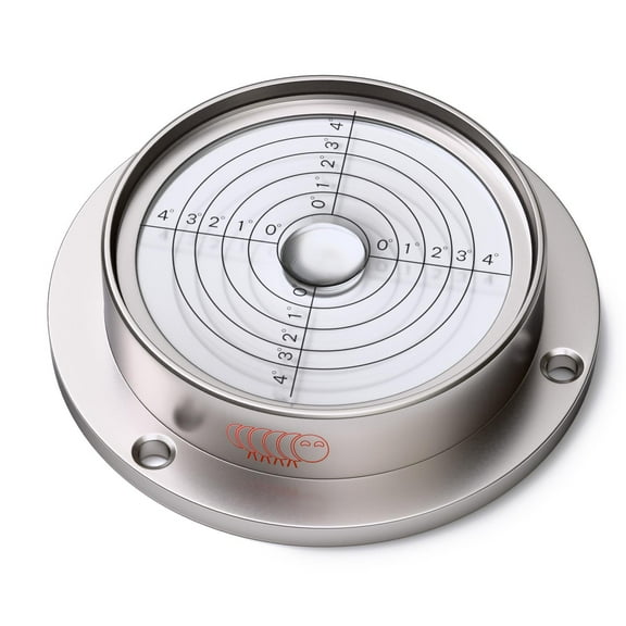 Large Flanged Metal Circular Angle Spirit Bubble Degree Level (Green aqueous) 71mm Diameter with Degree Marking, (2 51/64 in)