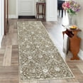 thumbnail image 2 of GlowSol 2' x 6' Runner Rug Vintage Medallion Rugs Floral Rug Non-Slip Bedroom Area Rugs for Kitchen Hallway, Brown, 2 of 6