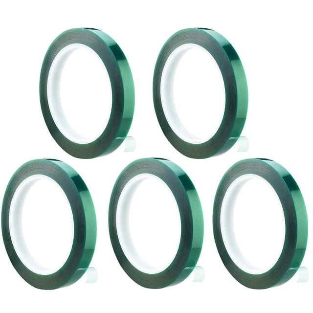 CRAFTHROU 5 Pcs Ruban pour Peintres Vert pour Isolation de l'Industrie Automobile 15mmx33mx0.06 Po