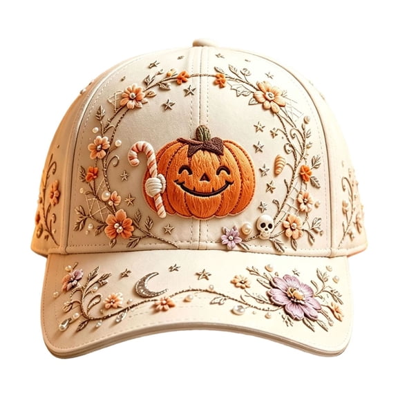 MEICHEN Womens Halloween Baseball Cap Cute Pumpkin Printed Trucker Hat Fall Fashion Boho Visor Hat for Party Daily Outdoor Wear