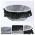 thumbnail image 2 of REGALWOVEN 1 Pack Woven Storage Basket, Shelf Closet Storage Bin with Lace Trim for Key Tray Bowl for Entryway Desk, Catchall Home Decor Gray/Black 6.9*5.9*3.5in, 2 of 5