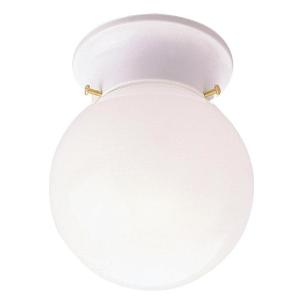 Home Impressions 6 In. White Incandescent Flush Mount Ceiling Light