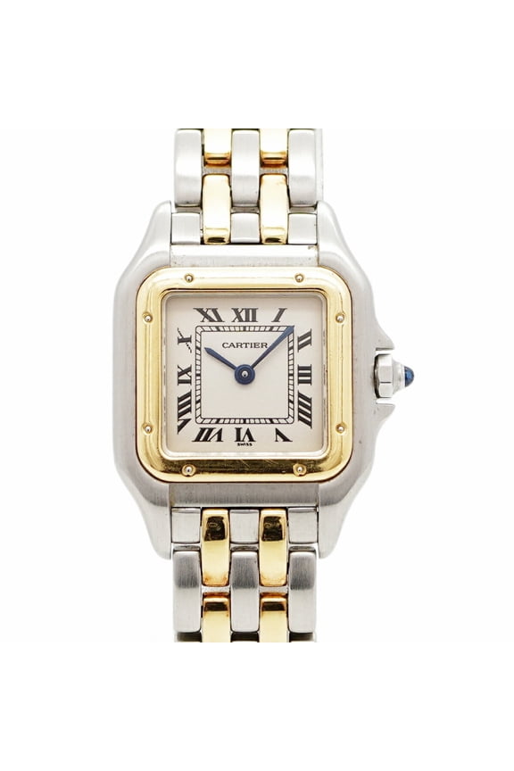 Pre-Owned Cartier Panthre SM Two-tone Watch W25029B6 White Dial Women's (Good)