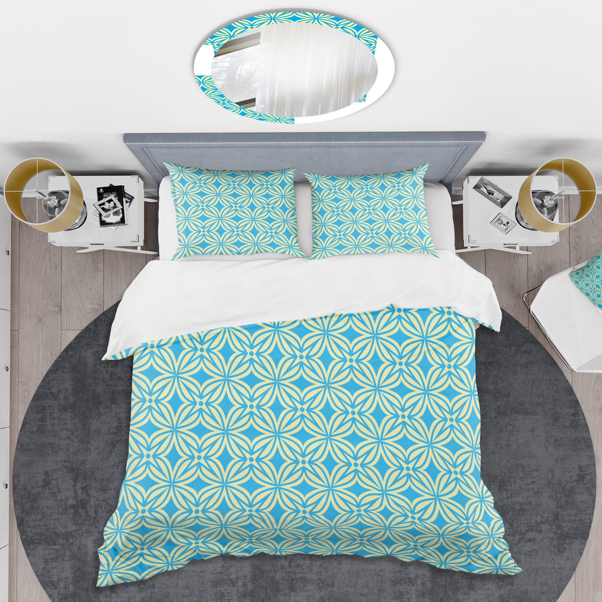 Designart 'Retro Ornamental Design I' Mid-Century Modern Duvet Cover Set