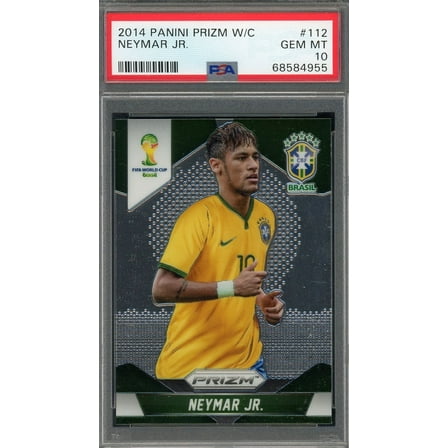 Neymar Jr 2014 Panini Prizm World Cup Soccer Card #112 Graded PSA 10