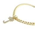 thumbnail image 2 of iJewelry2 Kings and Queens Crowned Initial Letter J Crystals Pendant Gold-tone Cuban Linked Chain Necklace, 2 of 3