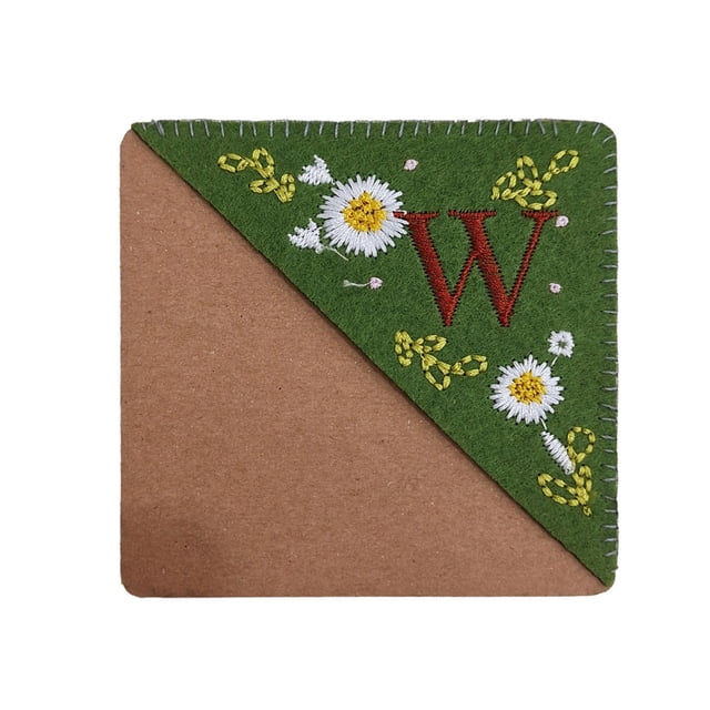 ?? 26 Letras Marcador De Libros Elegante Y Personalizado, Bordado A Mano, Con Esquina, Para Las Cuatro Estaciones, Divertido, Decoración, Hecho A Mano, Con Letras Personalizadas, Cosido A Mano, Con