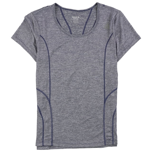 Reebok Womens Two Tone Basic T-Shirt, Blue, Medium