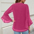 thumbnail image 7 of bnaln Women Tops Sparkling T Shirts 3/4 Sleeve Dressy Blouses Shirts V Neck Elegant Holiday Party T-Shirts Casual Loose Mesh Layered Flowy Tunic Tops Trendy Pullover Spring Tops, 7 of 7