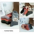 thumbnail image 6 of Women Wool Socks Thick Warm Winter Cartoon Animal Cat Elk Pattern Casual Soft Cozy Crew Socks 5 Pairs Pack, 6 of 7