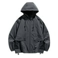 thumbnail image 2 of Sentmoon Running Jackets for Women Plus Size Drawstring Long Sleeve Womens Ski Coat Zipper Solid Color Windproof Waterproof Womens Hoodie Fall and Winter Comfy for Climbing and Hiking, 2 of 3