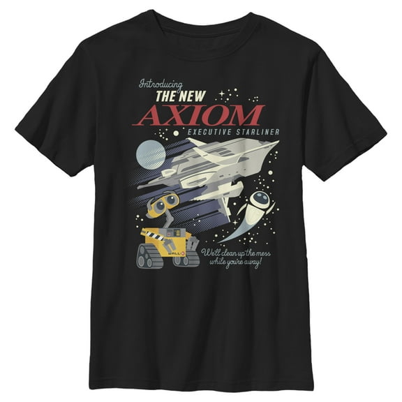 Boy's Wall-E New Axiom Poster Graphic Tee Black X Small