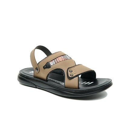 

Sanviglor Mens Slide Sandal Casual Beach Shoes Ankle Strap Flat Sandals Indoor Outdoor Non-Slip Comfortable Fashion Slip On Khaki 9